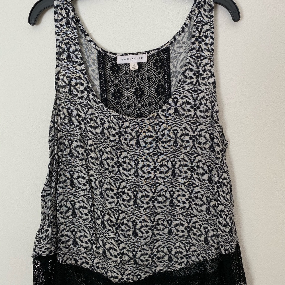 Black and white pattern blouse